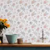 Pegatina de Pared Floral Romántica Autoadhesiva Papel Tapiz Resistente a la Humedad y al Moho Ecológico Lujo Ligero Decorativa para Pared de Dormitorio Armario Renovación