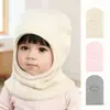Gorros de Otoño e Invierno para Niños Estilo Europeo y Americano Gorros de Lana Tejidos Cálidos Color Sólido Amigables con la Piel Gorros Tejidos a Mano Cortavientos Protección para los Oídos Gorros de un Agujero