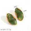 Novedad Pendientes de Resina Ámbar Acero Inoxidable Pendientes Moda Elegante Vintage Estilo Maillard Pendientes de Acero de Titanio Joyería