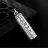 Agitar Voz Mano Rápida Suministro en Vivo Pie Plata Retro Superficie Brillante Maldición Shuranga Caja Gagu Se Puede Abrir Collar Colgante para Hombres y Mujeres