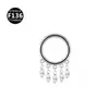 Anillo de Nariz de Luna Estrella Flecha Ojo de Caballo Anillo Cerrado Pendientes Clavo de Hueso de Oreja Joyería para Piercing de Titanio F136