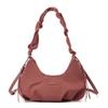 Bolsa Transversal Feminina Coreana Nova com Ombros Plissados e Detalhe na Axila Raposa Colorida Cor Pura de Alto Padrão Nicho