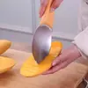 Faca Especial para Cortar Manga, Fatiador de Melancia de Aço Inoxidável, Ferramenta para Cubos, Ferramenta para Descascar, Descascador de Manga, Gadget Fatiador