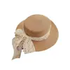 Sombreros para Niños, Sombreros de Playa, Sombreros con Adorno de Encaje, Sombreros de Paja con Protección Solar al por Mayor, Sombreros de Ala Plana para la Costa, Sombreros de Sol de Verano