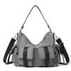 Bolsa Grande de Estilo Coreano para Hombre 2025 Verano Nueva Moda Bolsa de Hombro Cruzada de Nylon Bolso Tote Casual para Viajes