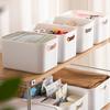 Caja de almacenamiento de escritorio, de plástico, para baño, cocina, dormitorio, armario, caja de acabado, cesta de cosméticos, artefacto