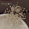 Accesorios de pedrería para manicura con mosaico de circonita color champán, modernos y lujosos, con un brillo deslumbrante, disponibles en varios tamaños, con un diseño de mosaico de gota de agua y base plana