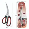 Tijeras para barbacoa estilo coreano con cuchillas curvas dentadas, tijeras de acero inoxidable, herramienta especializada para cortar carne en restaurantes y tiendas de barbacoa, engrosadas y duraderas