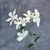 Orquídeas de Chama Simuladas com 6 Flores para Decoração de Casa, Arranjo de Cena de Casamento, Flores de Seda, Enfeites de Flores Artificiais Feitos à Mão Transfronteiriços Atacado