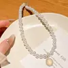 Collar con Colgante de Lazo Estilo Coreano para Mujer, Otoño e Invierno, Gama Alta, Sencillo, Accesorio Popular, Cadena Decorativa Versátil para Suéter