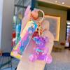 Criativo gradiente geométrico cristal amor urso chaveiro desenho animado casal urso boneca bolsa pingente presente atacado
