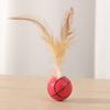 Pelota saltarina de goma de plumas juguete creativo para gatos gatitos interactivo alivio lanzamiento pelota deportiva divertido palo para gatos juguete esférico