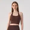 Nuevo Estilo Deportivo sin Mangas Cuello Halter Sexy Espalda Camisola con Almohadillas en el Pecho Sujetador Versátil Ropa de Yoga
