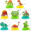 Adornos de Panal de Cumpleaños de Dinosaurios Decoración para Fiesta de Primer Cumpleaños Fiesta Papel de Panal de Mesa Base de Panal Decoración