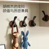 Ganchos Altos y Bajos con Veta de Madera de Nogal, Ganchos Adhesivos de Fuerte Carga, Ganchos de Almacenamiento para Baño y Cocina sin Taladro al por Mayor