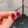 2023 Nuevo Colgante Cruzado Pendientes Deseo Europeo y Americano Retro Rojo Set de Moda para Mujer Forma de Gota