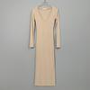 Vestido coreano Dongdaemun de corte bajo, femenino, elegante, sexy, ajustado, modelador de figura, con abertura, manga larga