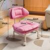 Taburete Pequeño Giratorio con Ruedas, Taburete Bajo para Niños, Taburete Doméstico para Cambiarse los Zapatos, Taburete Móvil para Sofá, Silla con Soporte Lumbar y Respaldo
