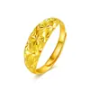 Anillo Bañado en Oro de 24 Quilates Herencia Antigua Aro Dorado de Wukong Anillo de Pareja Lujo Accesible Anillo Estilo Palacio Retro Fabricante Suministro