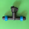 Lote de Fabricante de 16 Conector en T con Válvula para Cinta de Riego por Goteo Jardinería Riego Agrícola Cinta de Agua Conector en T para Cinta de Riego por Goteo Agrícola