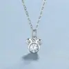 Collar de Plata de Ley 925 de Mickey para Mujer, Diseño Personalizado, Cadena para Clavícula de Mickey de Dibujos Animados, Joyería de Plata de Moda Estilo Ins