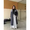 [Songming] Trench coat de comprimento médio com retalhos xadrez retrô para mulheres, coleção de outono, estilo Guangzhou Thirteen Rows, N425C