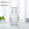 Juego de Jarrones Transparentes de Vidrio con Flores Secas para Sala de Estar y Dormitorio, Juego de Botellas de Vidrio Hidropónico en Relieve, Estilo Europeo Vintage de Boca Estrecha