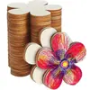 Nova Forma Decorativa de Flor em Madeira em Branco para Grafite Chips de Madeira DIY Pintura de Flor de Ameixa de Madeira Porta-copos Base de Mesa