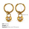Pendientes Europeos y Americanos de Acero Inoxidable Nuevos Pendientes de Flor de Cuatro Hojas Elegantes Simples Versátiles Pendientes de Estrás de Gama Alta Joyería
