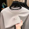 Sudadera Gruesa de Cuello Redondo para Hombre, Nuevo Estilo Otoño 2026, Camiseta de Manga Larga Casual Simple Estampada para Hombre al por Mayor