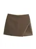 Comércio exterior transfronteiriço cor sólida feminina atacado saia-calça irregular 2025 primavera e verão cintura alta novo estilo europeu e americano shorts