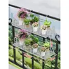 Grades de Varanda Suporte de Flores de Ferro Suporte de Armazenamento Suporte de Vasos de Flores Suspensos Suporte Suspenso para Peitoril de Janela Suporte de Grade Suporte de Flores Suporte para Plantio Verde