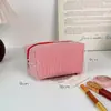 Bolsa de Maquillaje Bordada de Gasa de Gran Capacidad a Rayas Bolsa Portátil para Maquillaje de Salida Bolsa de Artículos de Tocador de Viaje