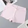 Ropa interior femenina de seda helada sin costuras para verano con entrepierna de algodón, shorts de seguridad anti-exposición, ligera, transpirable y cómoda capa base