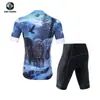 Ropa de Ciclismo de Verano Xintown Nuevo Maillot y Pantalones de Ciclismo Set Corto Lobo Nieve Pico Verano Maillot Corto de Ciclismo para Hombre