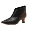 Zapatos de una sola capa con punta a juego de color, estilo europeo y americano, para tobillo, primavera y otoño, zapatos de mujer, zapatos de tacón medio, tallas grandes 40-50, zapatos de comercio exterior, venta al por mayor