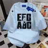 Camiseta Casual Estilo Preguiçoso da Moda com Estampa de Letras de Manga Curta para Mulheres Verão 2025 Novo Estilo Ins Top Solto Casual