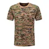 Camiseta de trabajo de manga corta con camuflaje de verano, cuello redondo, manga corta, algodón puro, absorbe la humedad, casual
