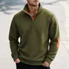 2026 Comercio Exterior Transfronterizo Otoño/Invierno Talla Europea Hombre Casual Cuello Alto Manga Larga Tejido de Cuadros Pequeños Sudadera Ajuste Holgado Top