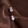 Brincos de zircônia de amor de prata Jufeng S925 mini brincos de diamante de amor brincos de strass simples da moda