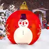 Pelota inflable luminosa LED globo de decoración navideña inflable de PVC 60 cm diversión al aire libre juguete de pelota impreso