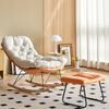 Sillón Mecedora Lazy Life Hogar Lujo Accesible Silla de Ocio Perezoso Sala de Estar Balcón Mecedora Sofá Individual para Adultos Silla Lounge