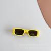 Óculos de sol retangulares estilo coreano, cor dopamina, proteção solar, para meninos e meninas, estilo ocidental, versátil, decorativos côncavos