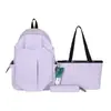 Mochila de Viaje de Gran Capacidad Color Sólido Simple Ligera Estilo Coreano Ins Versátil para Campus Estudiantes de Secundaria Preparatoria Universidad