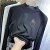 Y2556# camisa básica de veludo com gola semi-alta infantil outono e inverno meninas meninos manga longa crianças de tamanho médio e grande quente forrada com fleece moda