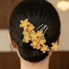 Accesorios para el Cabello Dorados Florales Retro Estilo Chino de Venta Caliente, Festivos y Hermosos, Accesorios Laterales para Vestidos Xiuhe de Dragón y Fénix, Accesorios de Moda y Elegantes