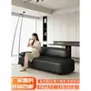 Sofá de Couro Novo Minimalista Moderno de Luxo Leve para 2 Lugares Sala de Estar Quarto Reclinável Casual Recepção Chaise Lounge Sofá