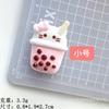 Gato de desenho animado de chá com leite em pó grande e pequeno, cola de creme, acessório de presilha de cabelo DIY, pingente de capa de celular, flor de sapato, acessórios decorativos de resina
