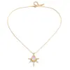 Elegante y Discreto Estilo Clásico Acero Inoxidable Forma de Lágrima Estrella de Zirconia Collar de Acero de Titanio Joyería de Lujo Ligero de Nicho Transfronteriza para Mujeres