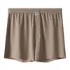 Atacado de Cuecas Boxer Masculinas Huajielong de Seda Gelada Texturizada Cor Sólida, Cintura Média, Tamanho Grande, Respiráveis, disponíveis para dropshipping